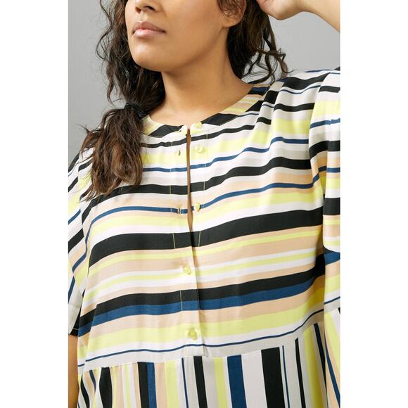 New Anthropologie Peter Som Naxos Striped Tunic Mini Dress $148 XS / S Yellow - Picture 6 of 9
